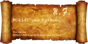 Miklóska Folkus névjegykártya